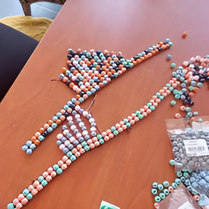 Beading and jewellery making at an On Eagle's Wings skills programme